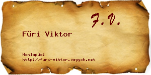 Füri Viktor névjegykártya